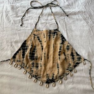 Tie-Dye Halter Top with Shell Accents Coachella